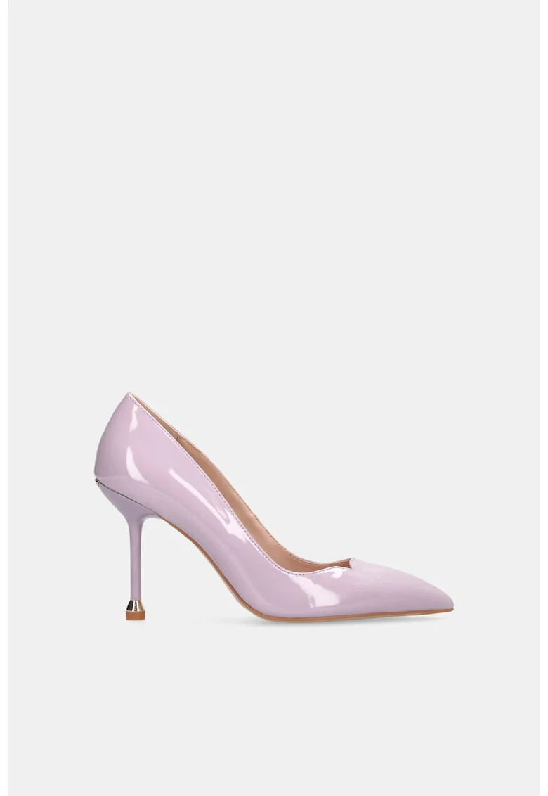 Pantofi din piele lacuita cu toc stiletto, Lila