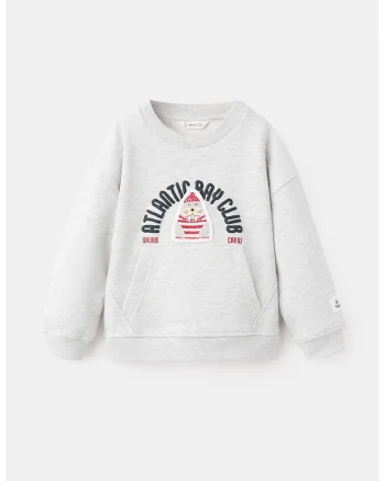 Bluza de trening cu imprimeu si buzunar kangaroo, Rosu/Gri/Albastru ultramarin