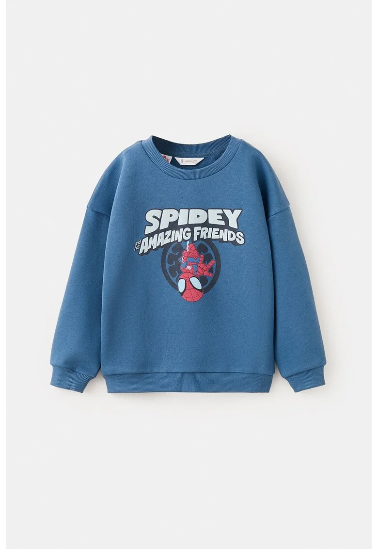 Bluza de trening cu imprimeu cu Spider-Man, Rosu/Alb/Albastru pastel