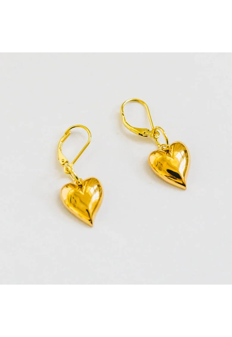 Cercei  argint 925 placat aur 24K, handmade, auriu