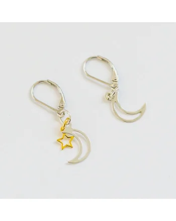 Cercei  argintii cu placaj aur 14K, handmade