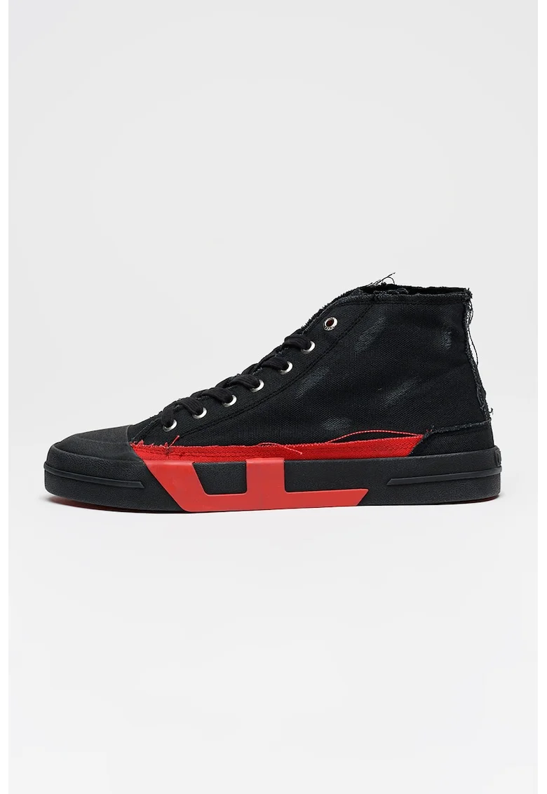 Pantofi sport S-D-Verse inalti cu aspect uzat, Rosu/Negru