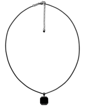 Colier din otel inoxidabil cu pandantiv, Negru/Argintiu
