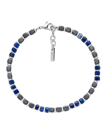 Bratara cu lapis lazuli, Albastru/Argintiu