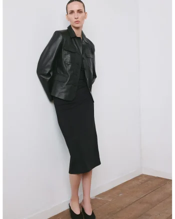 Rochie cambrata cu decolteu in V, Negru