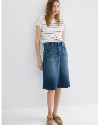 Tricou din bumbac cu model in dungi, Alb/Negru