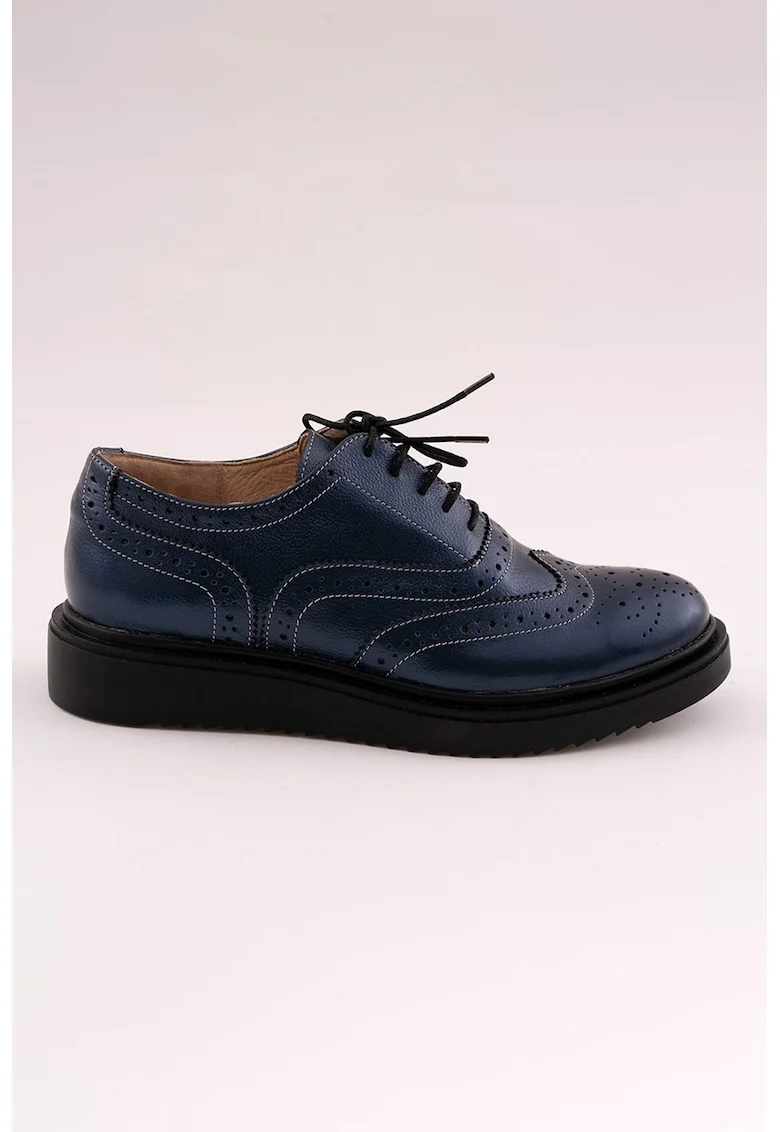 Pantofi derby cu decupaje decorative, Bleumarin