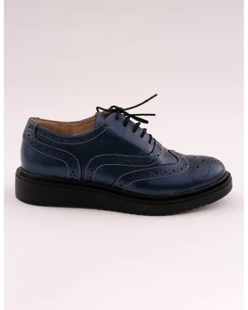 Pantofi derby cu decupaje decorative, Bleumarin