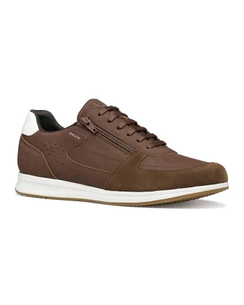 Pantofi sport Avery de piele, Alb/Maro