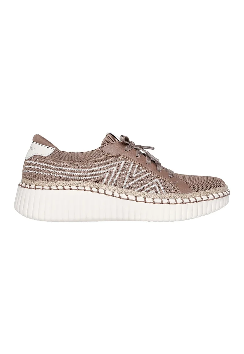 Pantofi sport cu aspect tricotat Wilshire Bellevue, Maro inchis/Alb murdar
