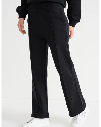 Pantaloni de trening cu talie elastica si buzunare laterale, Negru