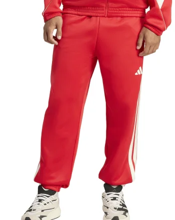 Pantaloni de trening cu logo si snur Stadium, Rosu/Alb