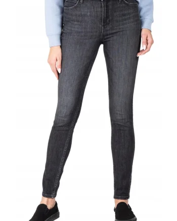 Blugi Dama,  Scarlett High, Skinny Fit, Talie Medie, 5 Buzunare, Fermoar, Lungi, Bumbac, W27-L29 US, Gri