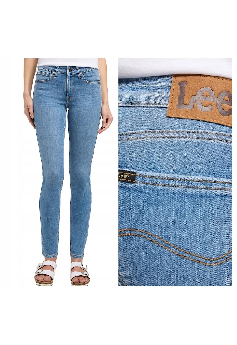 Blugi Dama,  Scarlett, Skinny Fit, Talie Medie, 5 Buzunare, Fermoar, Lungi, Bumbac, W32-L33 US, Albastru