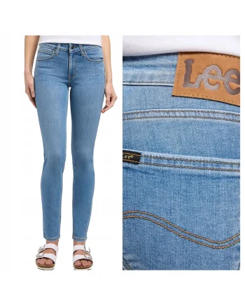 Blugi Dama,  Scarlett, Skinny Fit, Talie Medie, 5 Buzunare, Fermoar, Lungi, Bumbac, W32-L33 US, Albastru