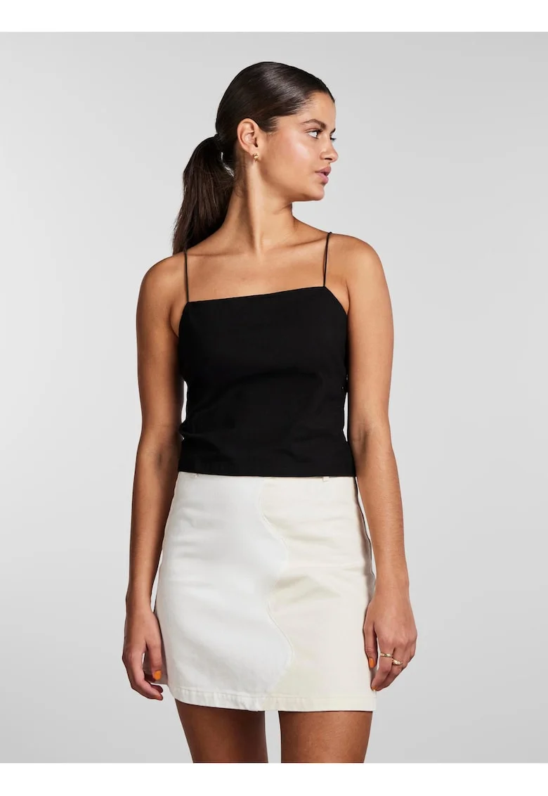 Top slim fit cu decolteu patrat