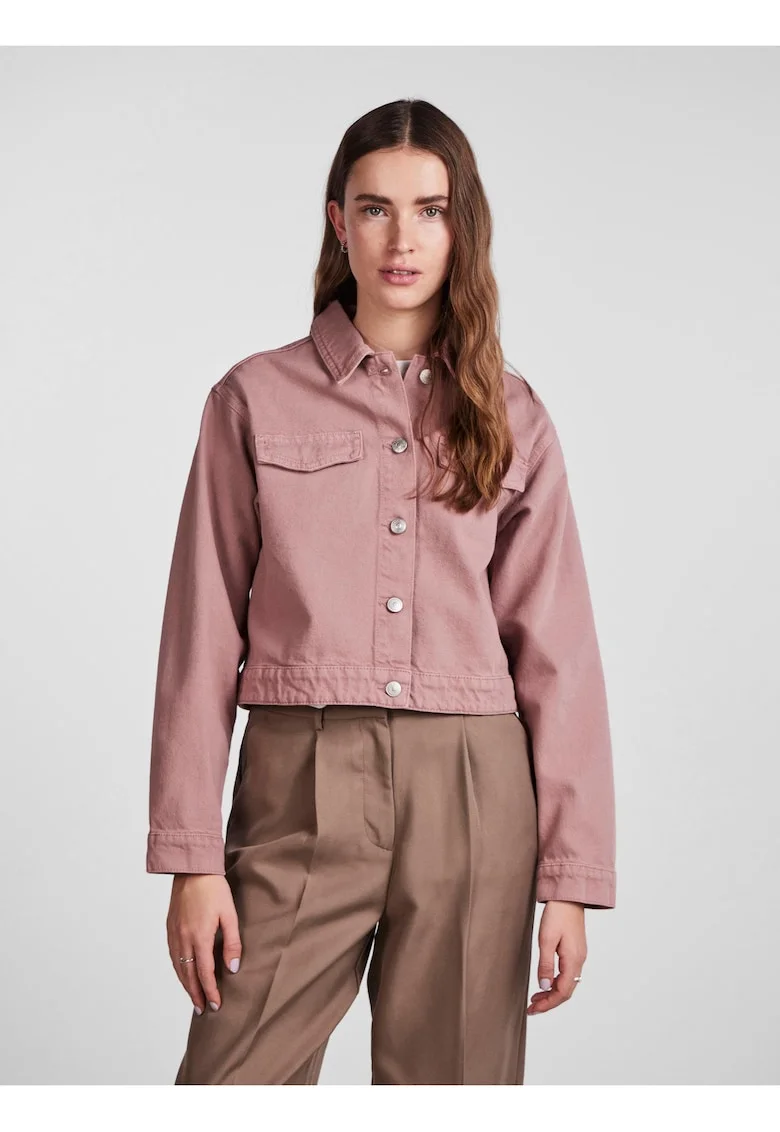 Jacheta din denim crop Tessie,