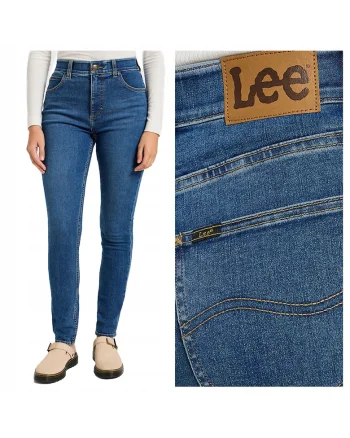 Blugi Dama,  ULC Skinny, Skinny Fit, Talie Inalta, 5 Buzunare, Fermoar, Lungi, Bumbac, Albastru, Albastru