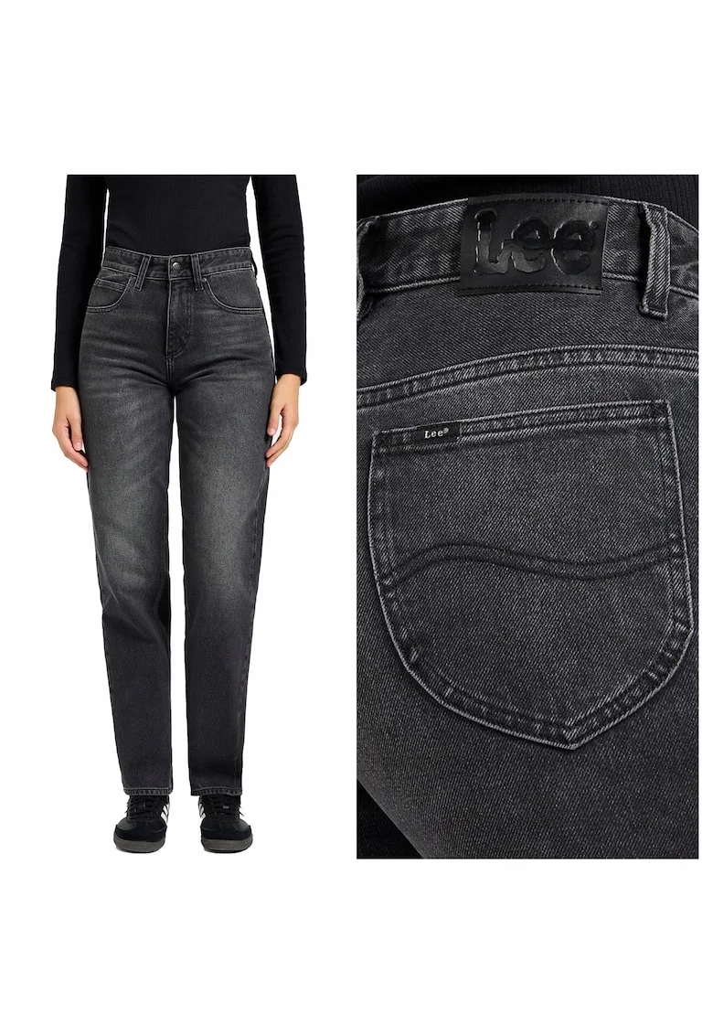 Blugi Dama,  Rider Classic, Straight Fit, Talie Medie, 5 Buzunare, Fermoar, Lungi, Bumbac, W27-L33 US, Gri