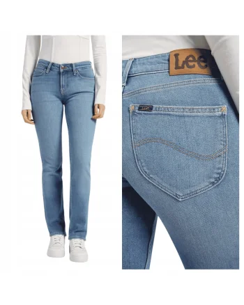 Blugi Dama,  Marion, Straight Fit, Talie Inalta, 5 Buzunare, Fermoar, Lungi, Bumbac, Albastru, Albastru