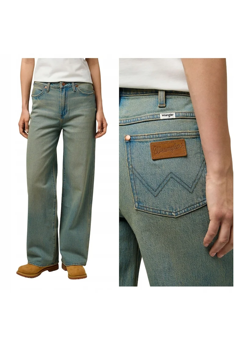 Blugi Dama,  Loose Straight, Straight Fit, Talie Medie, 5 Buzunare, Fermoar, Lungi, Bumbac, Albastru, Albastru
