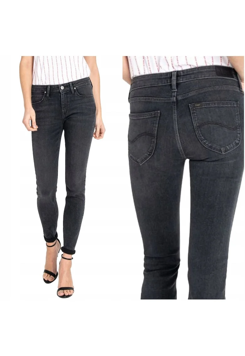 Blugi Dama,  Scarlett, Skinny Fit, Talie Medie, 5 Buzunare, Fermoar, Lungi, Bumbac, W26-L33 US, Gri