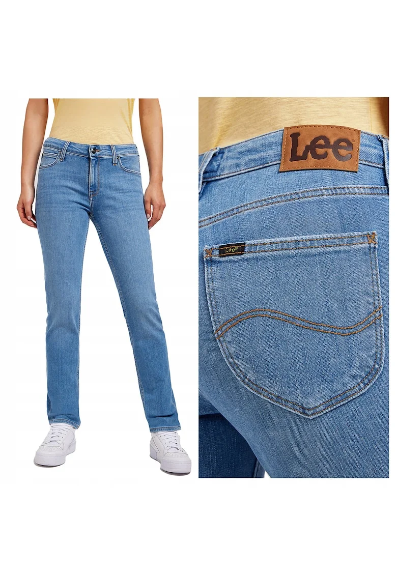Blugi Dama,  Elly, Skinny Fit, Talie Medie, 5 Buzunare, Fermoar, Lungi, Bumbac, Albastru, Albastru