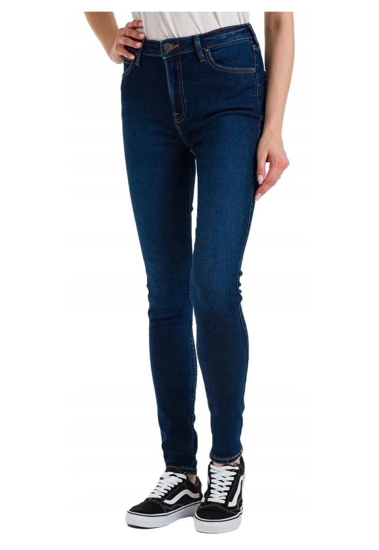 Blugi Dama,  Ivy, Skinny Fit, Talie Inalta, 5 Buzunare, Fermoar, Lungi, Bumbac, W28-L33 US, Albastru