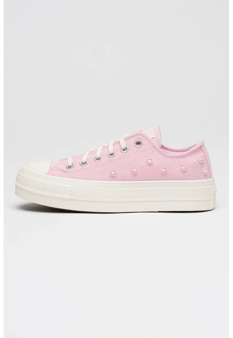 Tenisi low-cut Chuck Taylor All Star Lift decorati cu margele, Roz