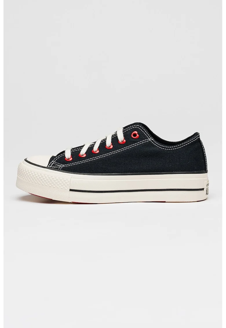 Tenisi low-cut din material textil Chuck Taylor All Star Lift cu platforma, Negru