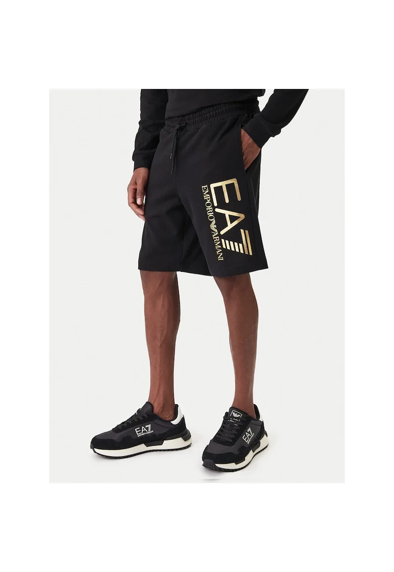 Pantaloni scurti sport barbati,  bumbac, negru