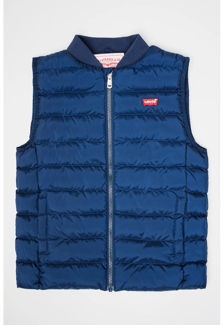 Vesta matlasata cu fermoar, Bleumarin