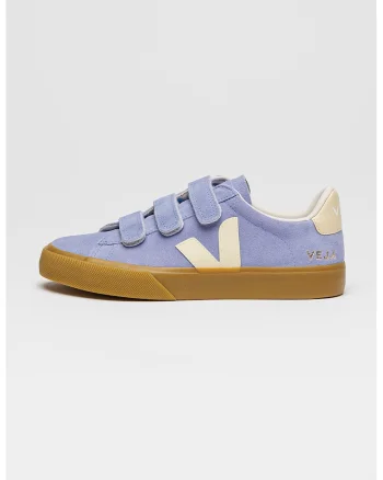 Pantofi sport low cut din piele intoarsa, Albastru pastel/Crem