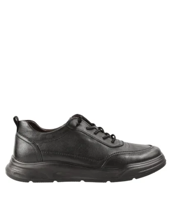 Tenisi barbati,  929105 negru, piele naturala, Negru