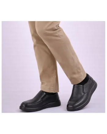 Pantofi casual, barbati,  A18002 negru, piele naturala, Negru