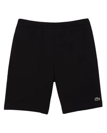 Pantaloni scurti din amestec de bumbac cu model uni, Negru