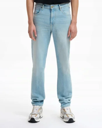 Blugi Barbati,  Austin, Slim Fit, Talie Medie, 5 Buzunare, Fermoar, Lungi, Bumbac, W38-L34 US, Albastru