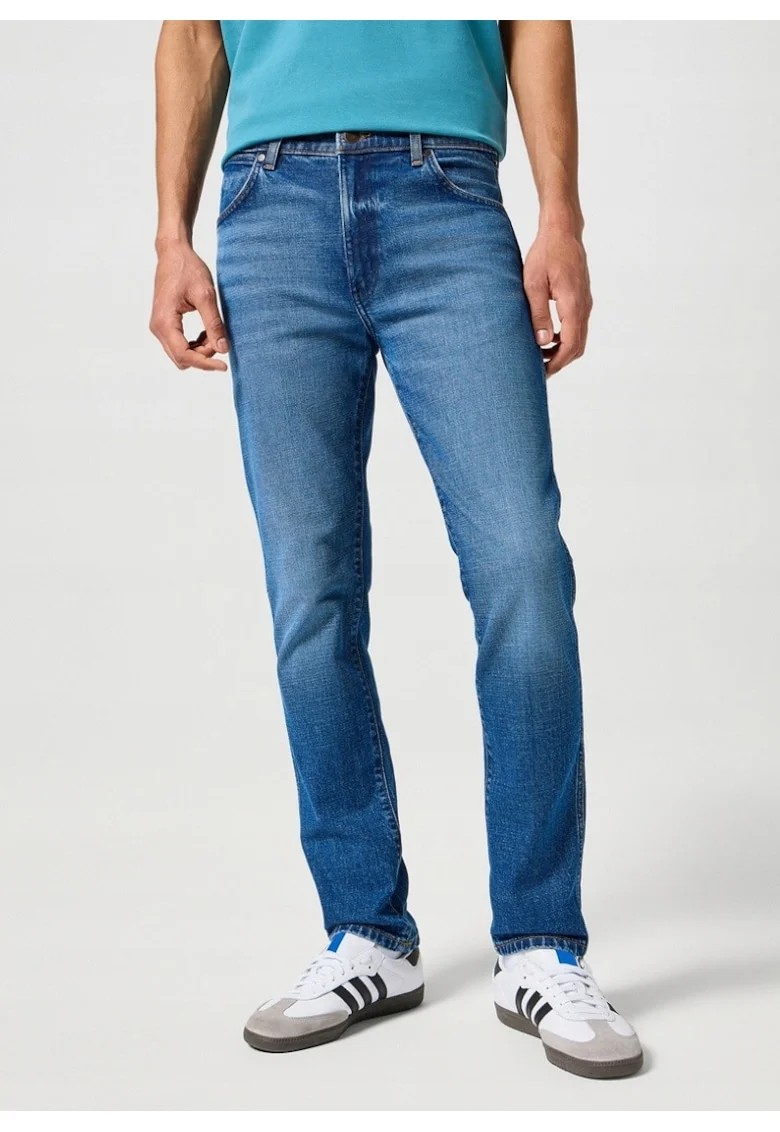 Blugi Barbati,  Larston, Slim Fit, Talie Medie, 5 Buzunare, Fermoar, Lungi, Bumbac, W30-L34 US, Albastru