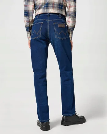 Blugi Barbati,  Greensboro, Straight Fit, Talie Medie, 5 Buzunare, Fermoar, Lungi, Bumbac, W32-L36 US, Albastru