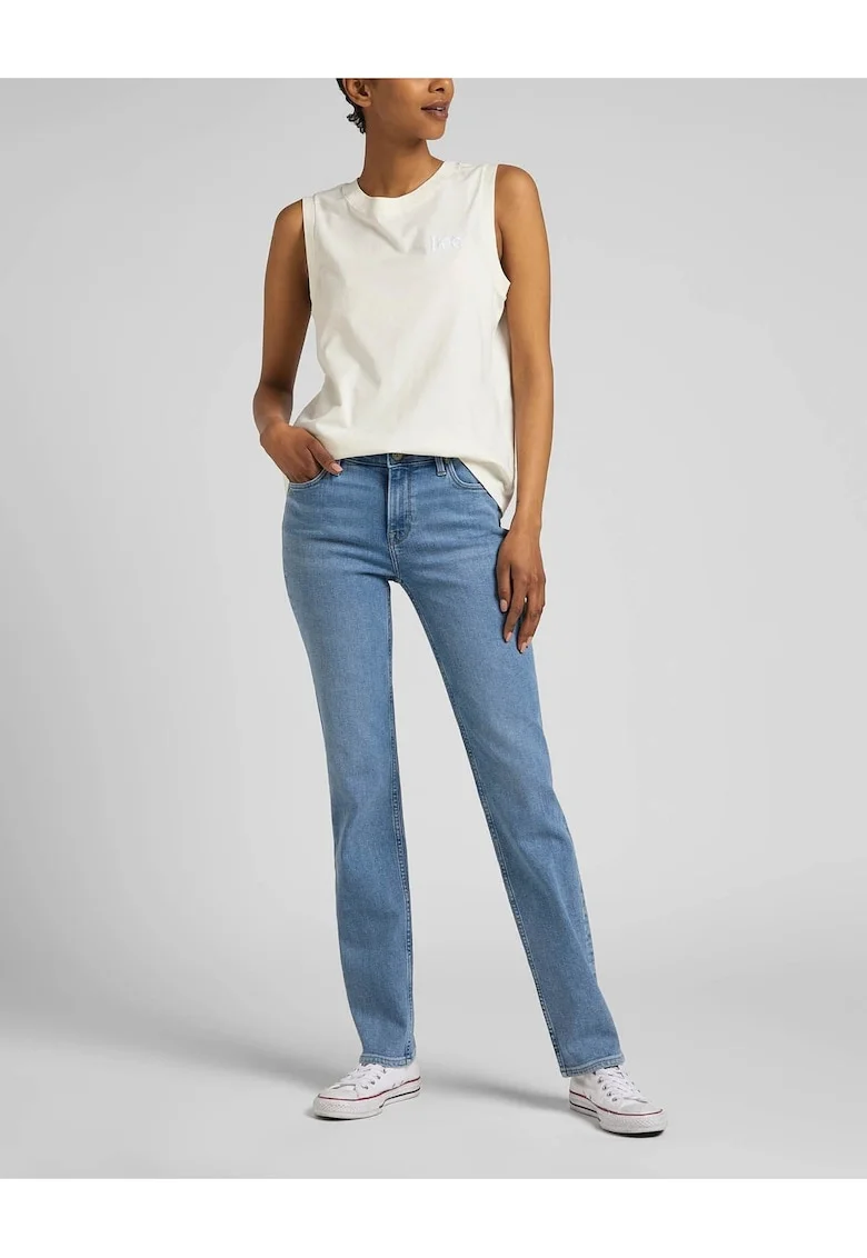 Blugi Dama,  19 Series, Bootcut, Talie Medie, 5 Buzunare, Fermoar, Lungi, Bumbac, W27-L31 US, Albastru