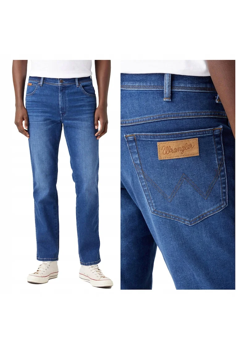 Blugi Dama,  Texas Taper, Slim Fit, Talie Joasa, 5 Buzunare, Fermoar, Lungi, Bumbac, W31-L34 US, Albastru