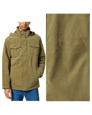 Jacheta Barbati,  Winter Jacket, Regular Fit, olDesign Clasic, Cu Gluga, Fermoar, Bumbac, Verde, Verde
