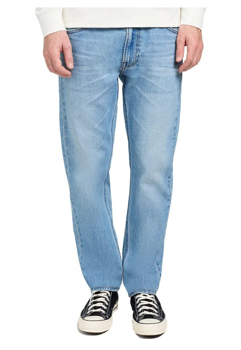 Blugi Barbati,  Daren Zip Fly, Slim Fit, Talie Medie, 5 Buzunare, Fermoar, Lungi, Bumbac, Albastru, Albastru