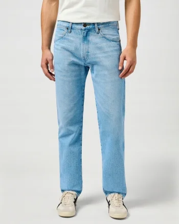 Blugi Barbati,  Frontier, Straight Fit, Talie Medie, 5 Buzunare, Fermoar, Lungi, Bumbac, Albastru, Albastru