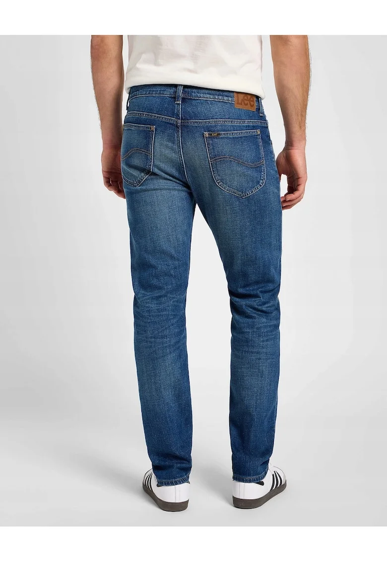 Blugi Barbati,  Rider, Slim Fit, Talie Medie, 5 Buzunare, Fermoar, Lungi, Bumbac, Albastru