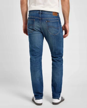 Blugi Barbati,  Rider, Slim Fit, Talie Medie, 5 Buzunare, Fermoar, Lungi, Bumbac, Albastru