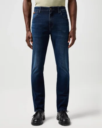 Blugi Barbati,  Texas Slim Jeans, Slim Fit, Talie Medie, 5 Buzunare, Fermoar, Lungi, Bumbac, Albastru, Albastru