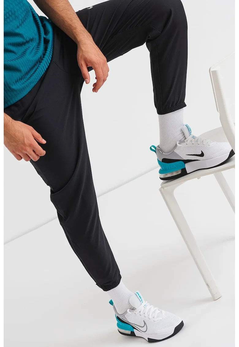 Pantaloni cu tehnologie Dri-Fit, pentru alergare, Negru/Argintiu