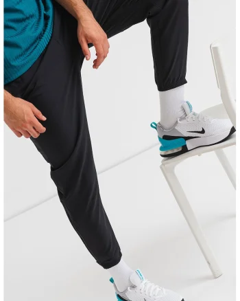 Pantaloni cu tehnologie Dri-Fit, pentru alergare, Negru/Argintiu