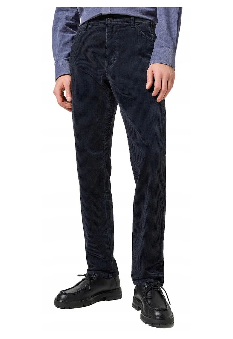 Blugi Barbati,  River, Straight Fit, Talie Medie, 5 Buzunare, Fermoar, Lungi, Bumbac, Albastru, Albastru